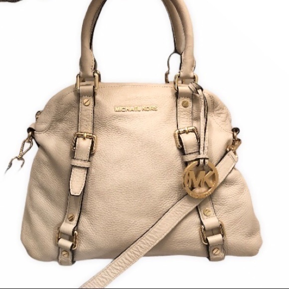 Michael kors cream leather dome zipper 2 way bag